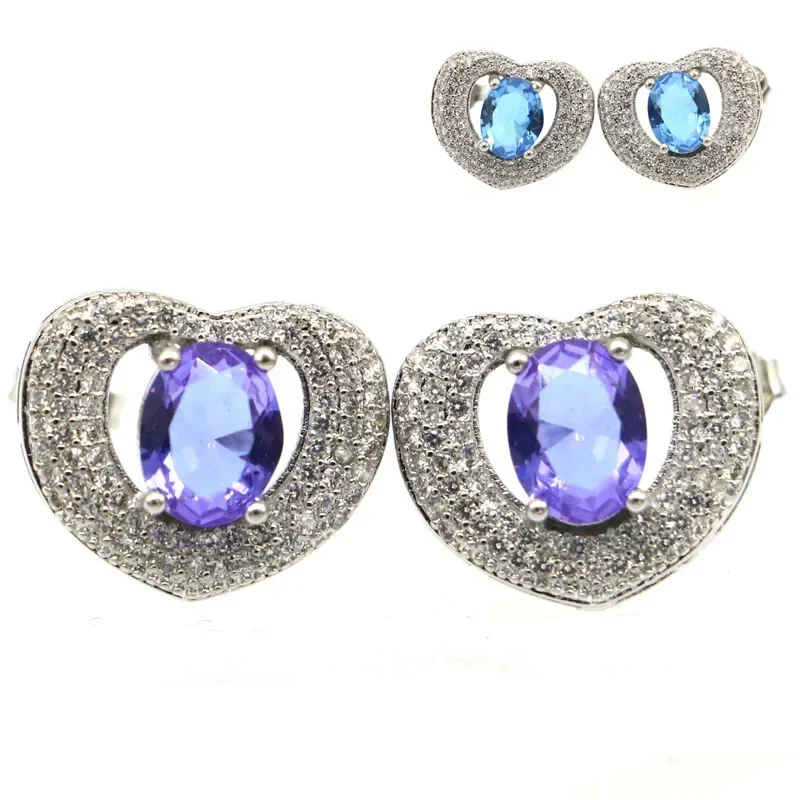 

5.5g Customized 925 SOLID STERLING SILVER Earrings Sapphire Ruby Alexandrite Topaz Pink Tourmaline Tanzanite