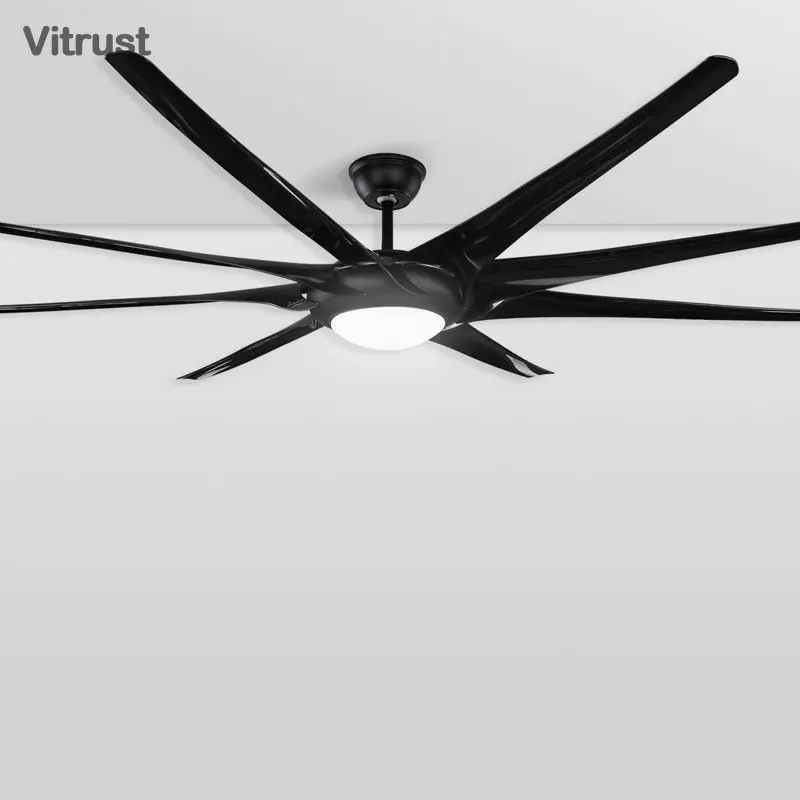 Big size Ceiling Fan with Lamp 8 Fan Blades Ceiling Fan Lamp with DC Motor Suitable for Summer and Winter 100 inch