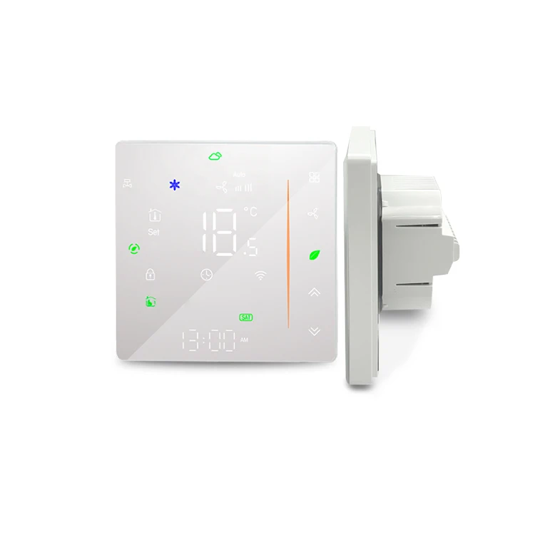 220V Wi-Fi Smart Touch Screen Thermostat Tuya Controlled Fan Coil for Hospitals PVC Energy Saving and Flexible Square Shape