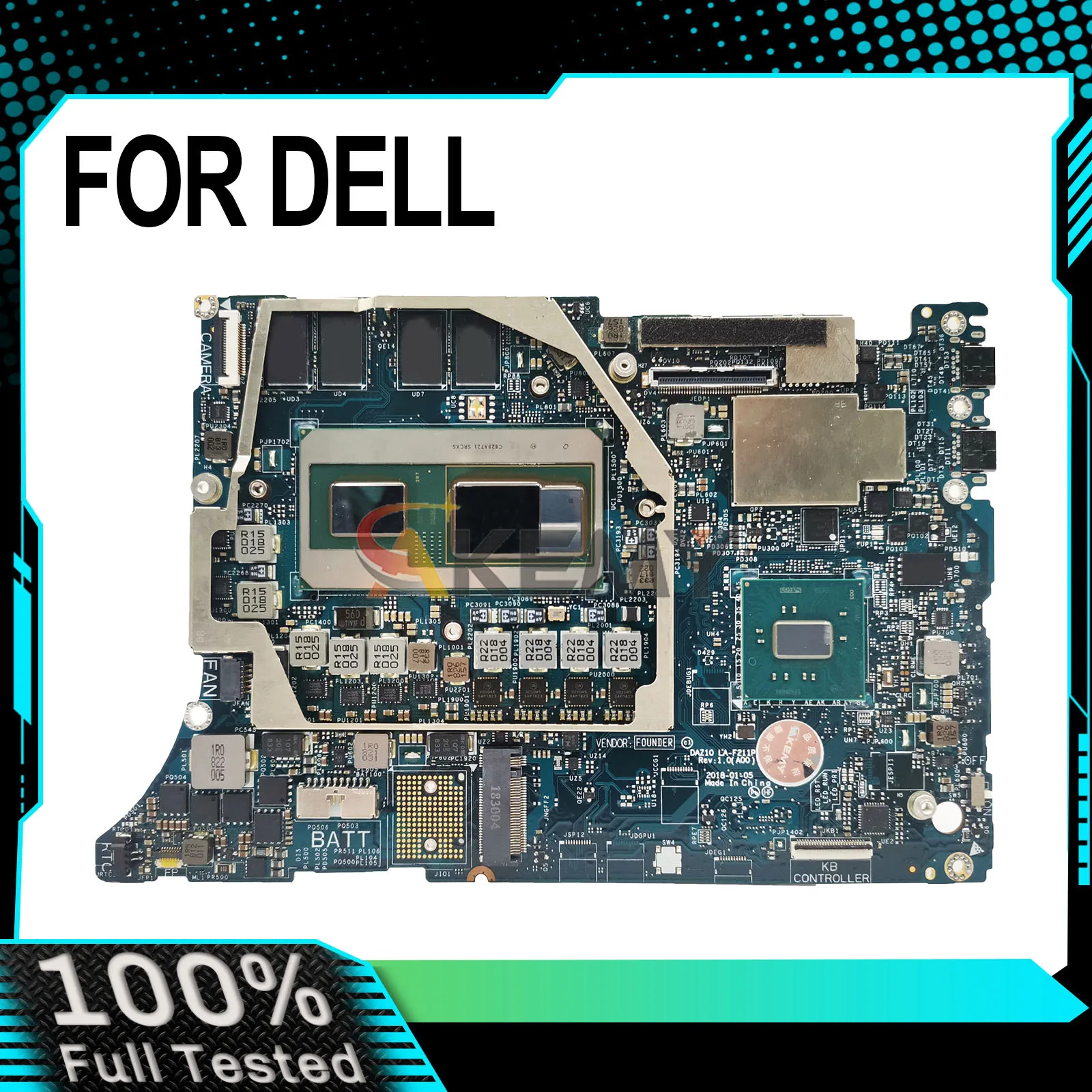 

For DELL XPS 15 9575 2-in-1 LA-F211P Laptop Motherboard 00D6DD 0N338G 08P9MM i5-8305G i7-8705G 8G/16G RAM 100% Tested OK