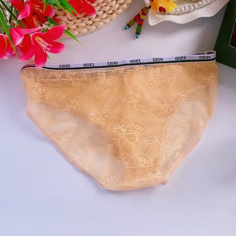 2pcs Sexy Lace Briefs Plus Size Gay Mens Big Bulge Pouch Underwear See Through Erotic Fetish Hot Lingerie Sex Sissy Panties