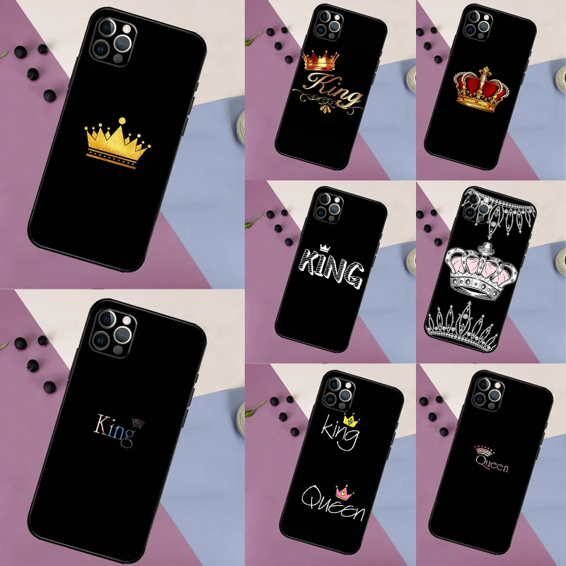 Queen King Crown For Samsung Galaxy A55 A35 A15 A32 A12 A22 A52 A54 A34 A14 A56 A36 A26 A16 A13 A53 A06 Case