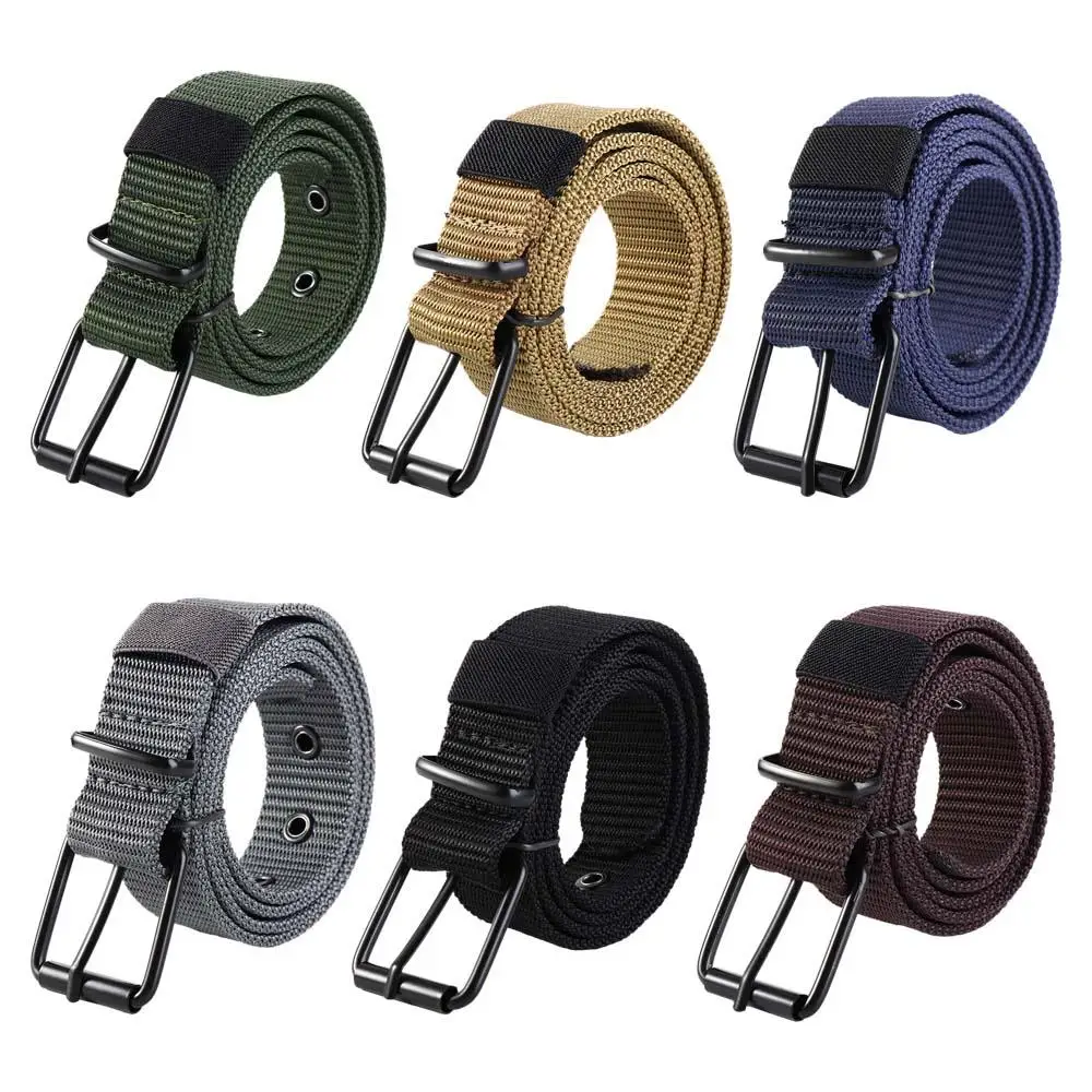 

Trendy Retro For Women Alloy Pin Buckle Student Hollow Canvas Waist Belts Nylon Man Waistbands Korean Waist Strap