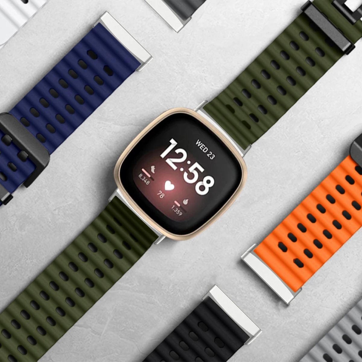 حزام نغمة لساعة Fitbit Versa 4/3 سوار المحيط البحري القابل للتنفس لساعة Versa 2/1 الذكية القابلة للتعديل #4