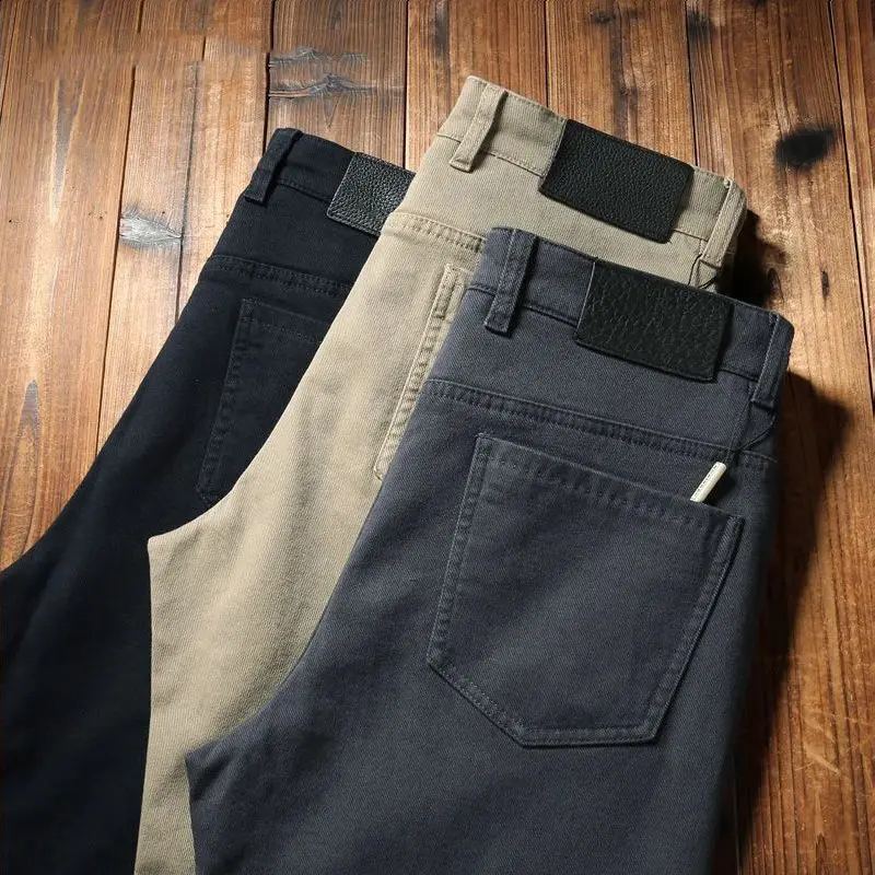 

Versatile Men's Straight Leg Suit Pants High End Casual Trousers Trendy Pure Color Autumn Faion Workwear