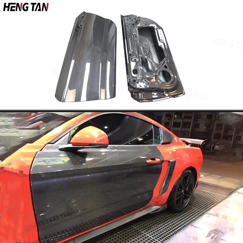 For Ford Mustang 2015-2023 Carbon Fiber Car Door Fender Side Door Panel Parts Upgrade Body kit Car Accessories