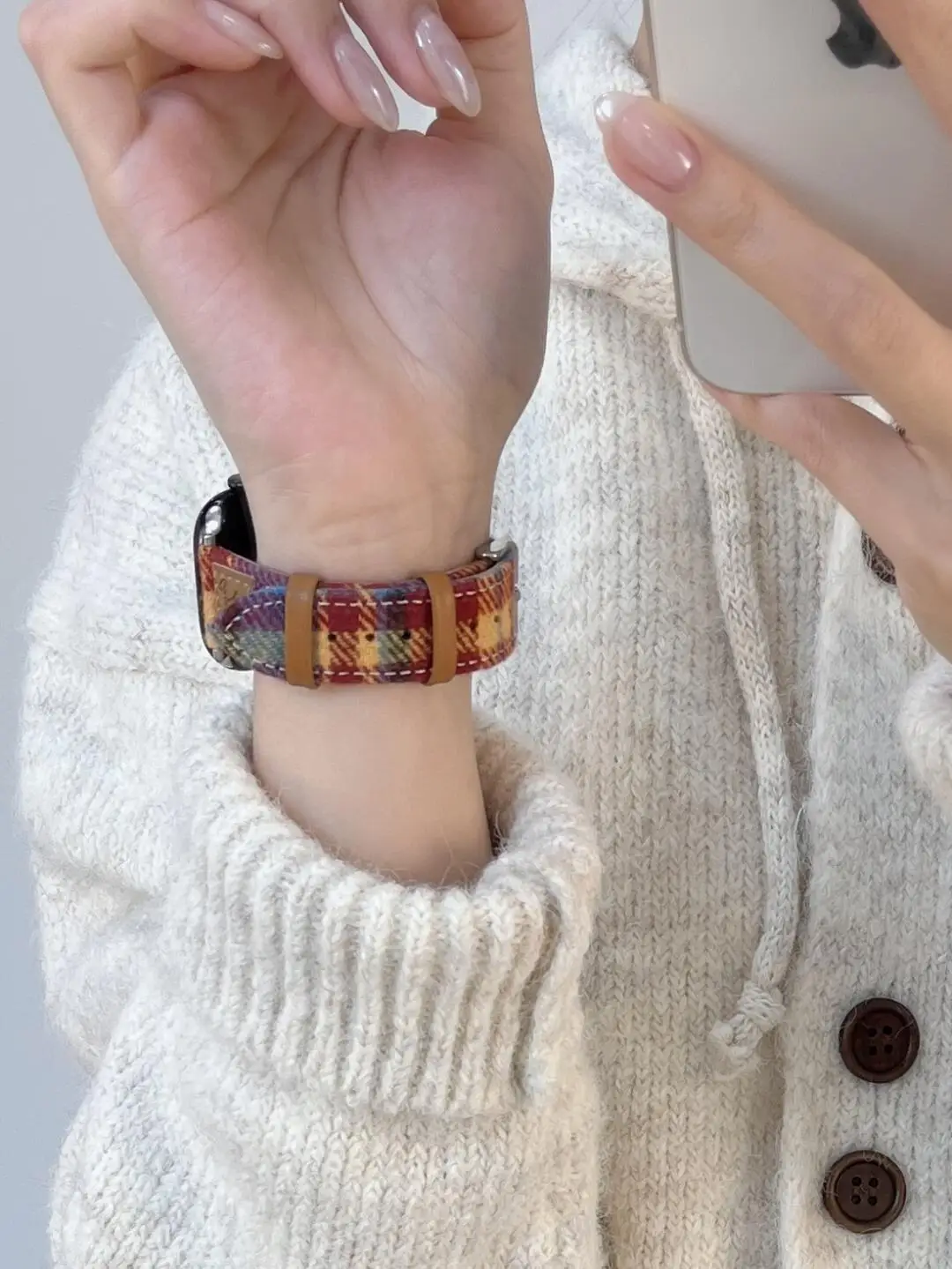 حزام قوس قزح مناسب لسلسلة حزام ساعة أبل النسائية Ultra 10/9/8/7/6/5/4/3/2/1 SE 38mm 40mm 41mm 42mm 44mm 45mm 46mm 49m