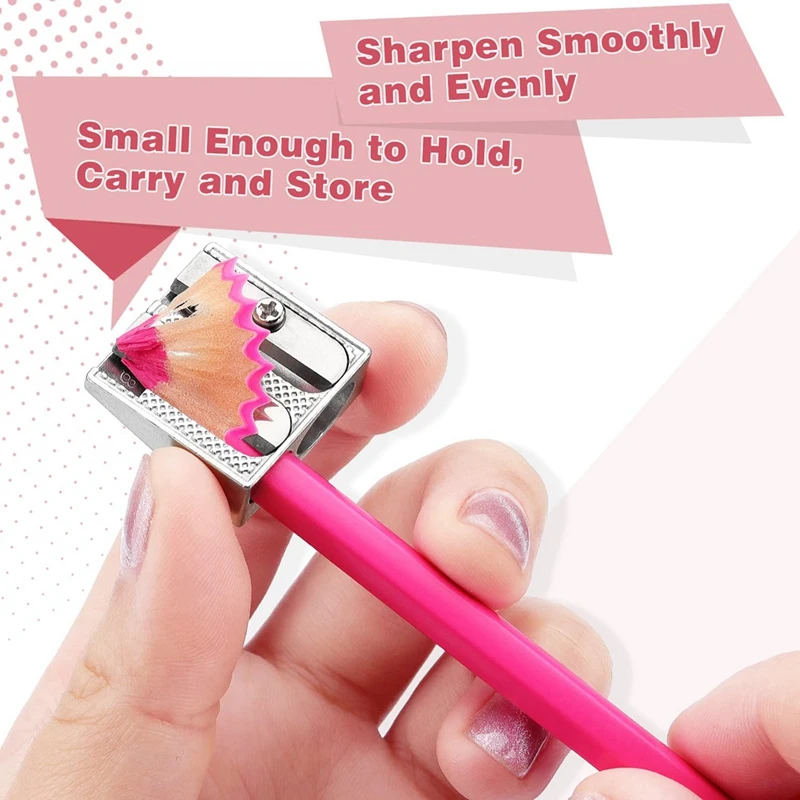 Handheld Pencil Sharpener Metal Pencil Sharpener Pencil Sharpener With 2 Holes For Schools, Offices, Homes, Art Projects 24 Pack