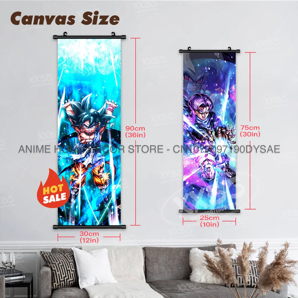 Dragon Ball Posters Anime Figures Wall Art Frieza Home Decor VegetaIII Scrolls Picture Goku Hanging Painting Son Gohan Wallpaper