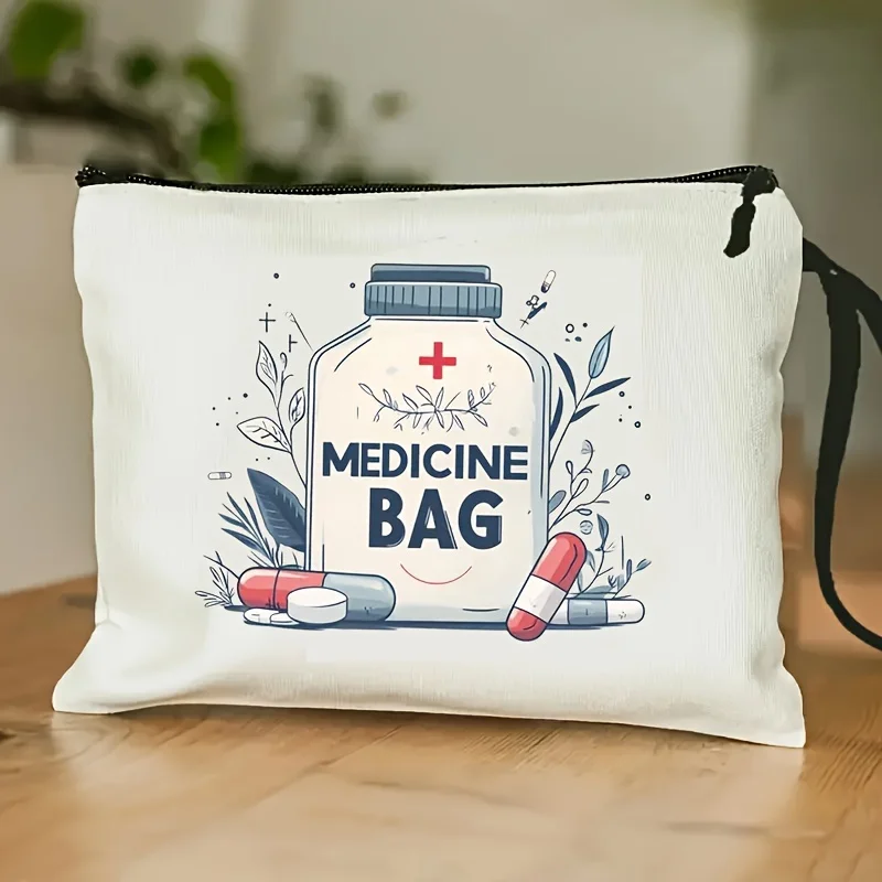 Compact Medication Bag With Wristband - Lightweight Fade-Resistant Polyester Travel Pill Organizer Ideal For First Aid & Cosme