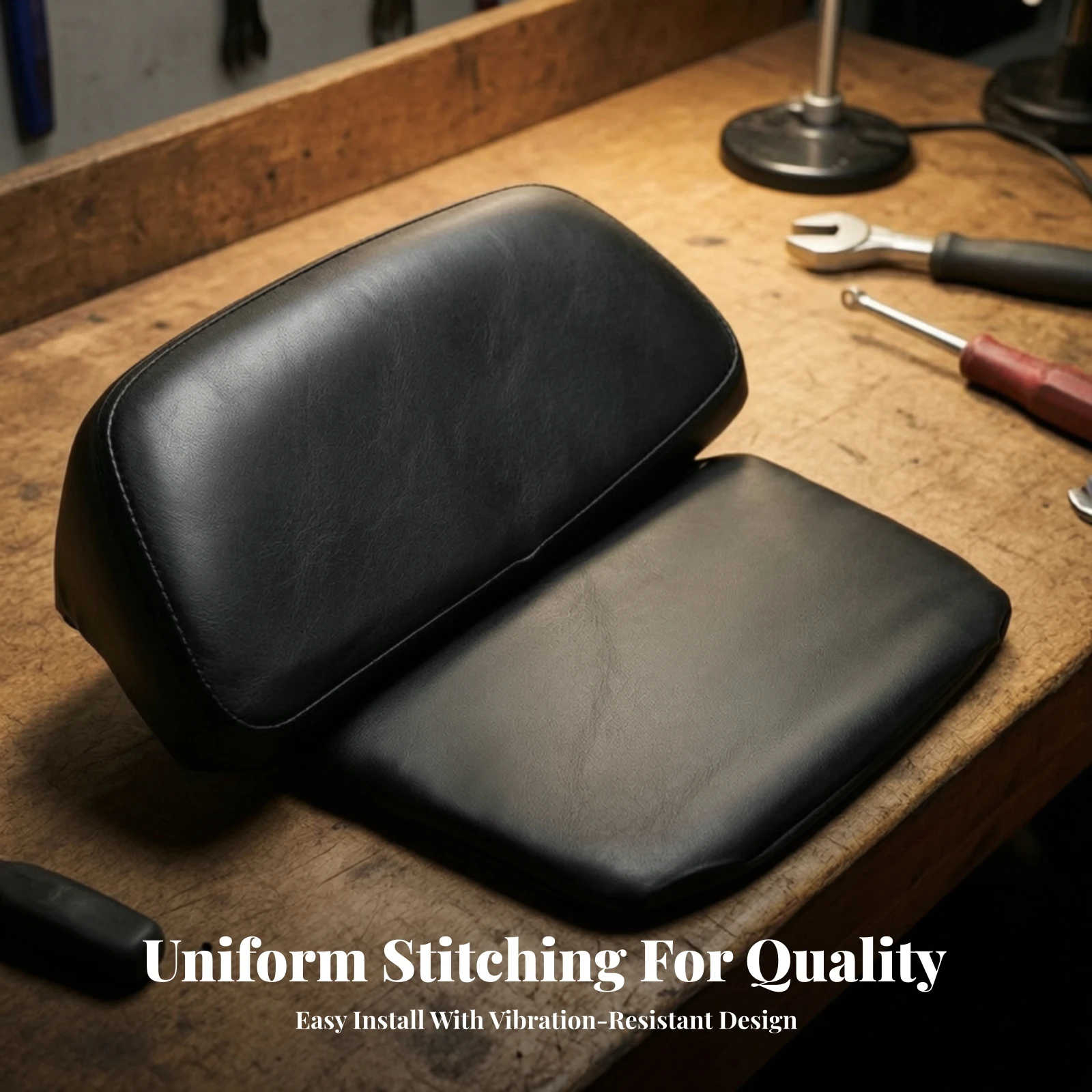 Motorcycle Rear Backrest Cushion Contoured Passenger Backrest with Lower Support Easy Install Sleek for Touring
