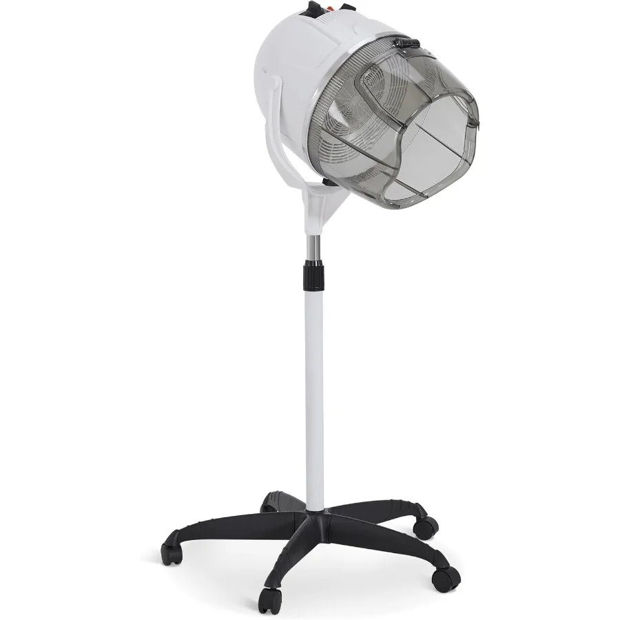 

1300W Hooded Hair Bonnet Dryer with Adjustable Height Floor Stand and 360 Rotation White Salon Equipment with Rolling Base