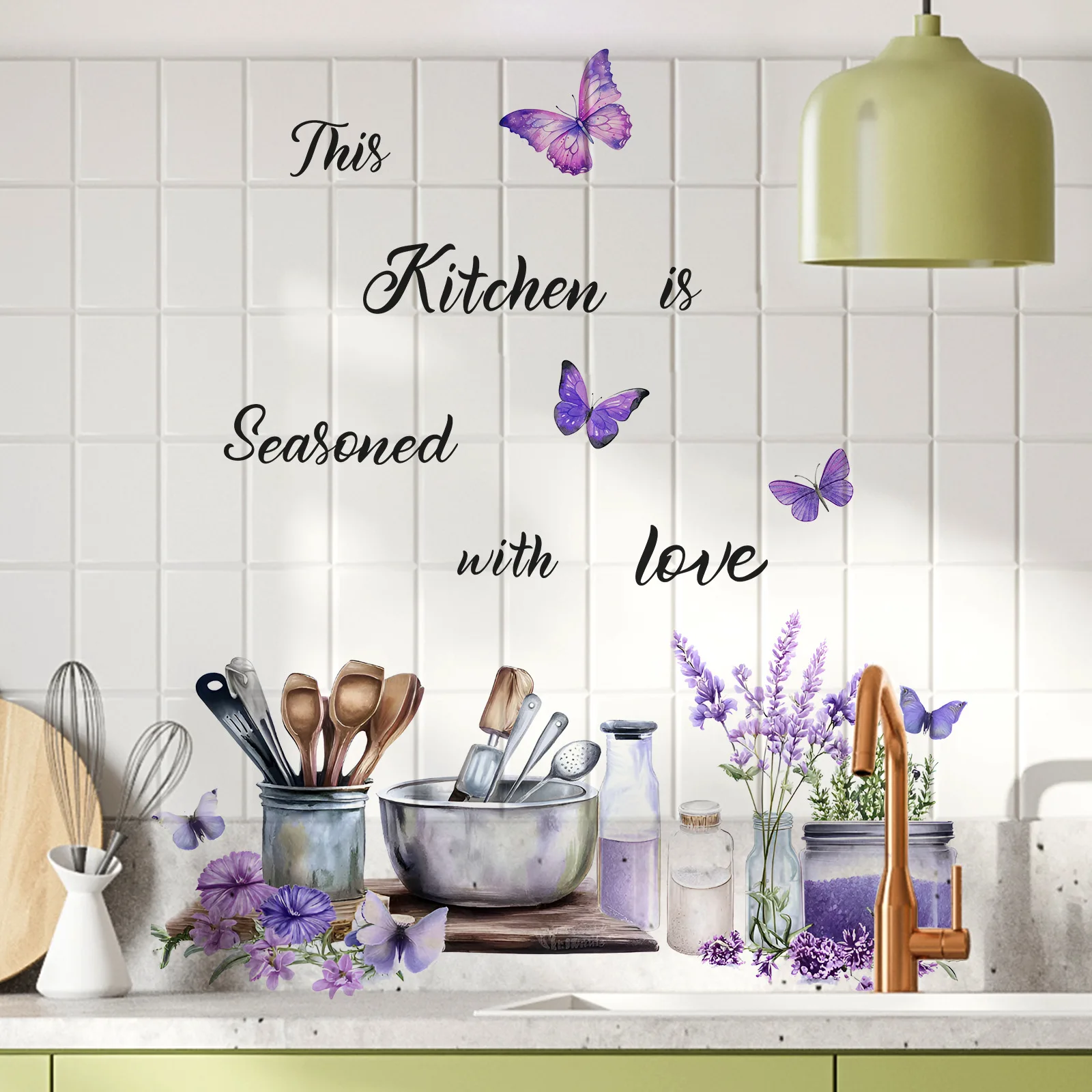 1 ピースクリエイティブキッチン用品パターン自己粘着ウォール - Commercial Kitchen Wall Panels のレビューと価格