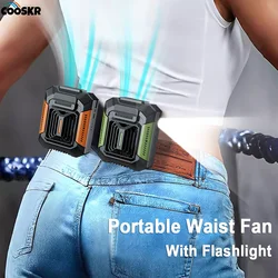 Portable Waist Fan Mini Rechargeable Portable Fan with 4000mAh Power Bank LED Lighting Wireless Fan for Sports Outdoor Working