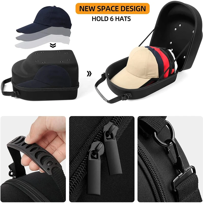 Hat Travel Case, Hat Storage for Baseball Caps, Hat Organizer Bag Box Storage for Baseball Cap