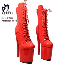 Fast Shipping NEW Black 8 Inch High Platform Stripper Heels Pole Dancing Ankle Boots Sexy Knight Female High Heels Ladies Shoes