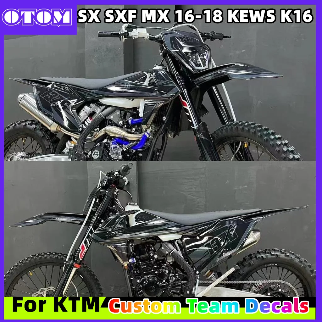 OTOM-Kit de pegatinas holográficas para KEWS, calcomanías personalizadas para K16, KTM, SX, SXF, MX 16-18, EXC, XCW 17-19, 250, 300