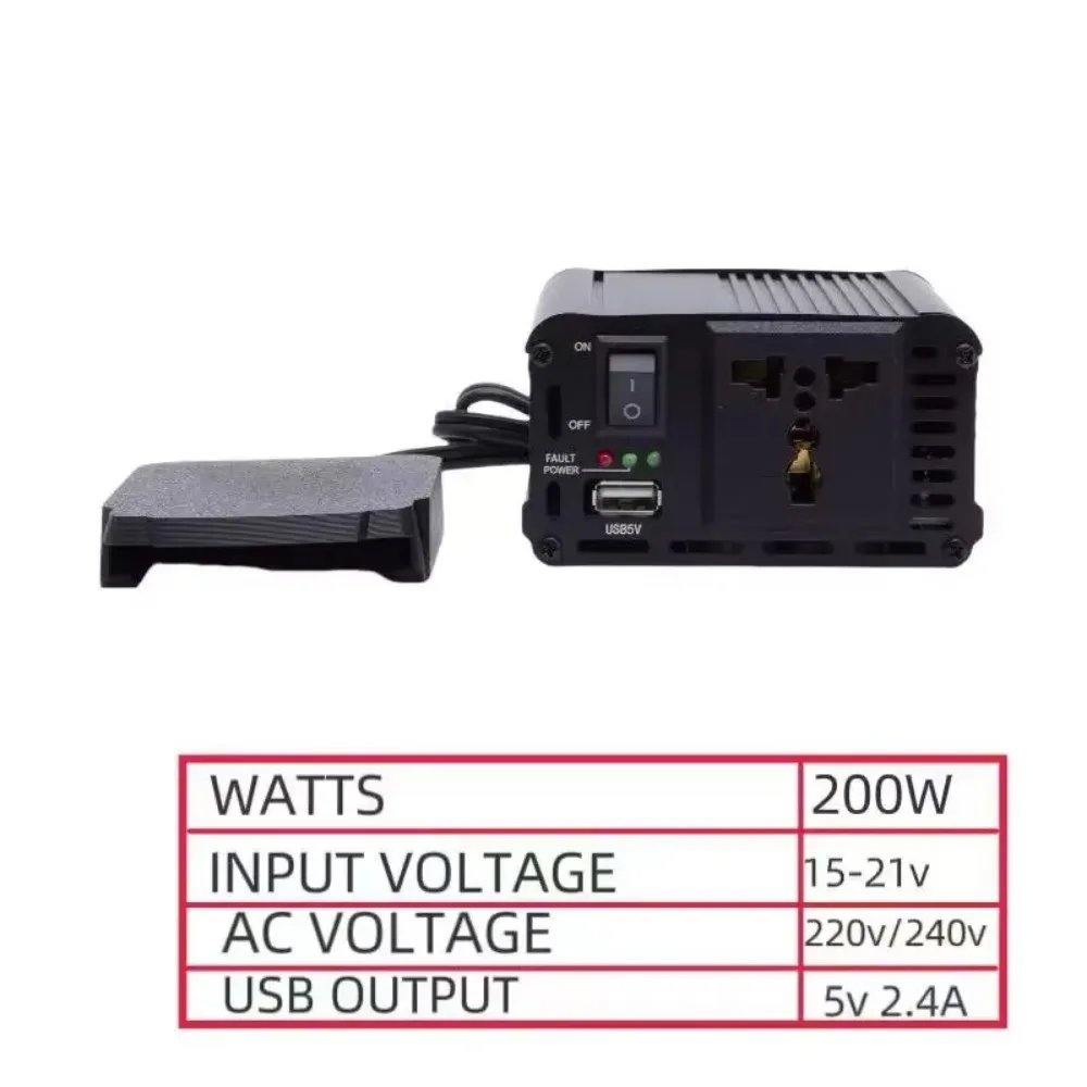 Convertitore da CC a CA per batteria BOSCH da 18 V a 220 V Dispositivo portatile di alimentazione senza spazzole per esterni (Inverter per utensili)