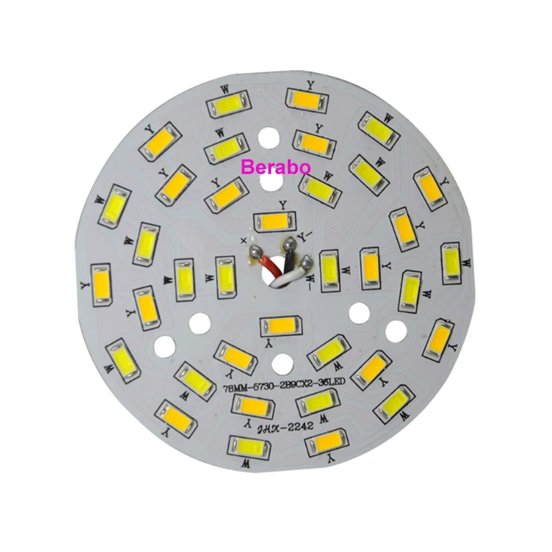 5 Stück 5730 SMD Glühbirnenlampe Zweifarbig 3W 5W 7W 9W 12W 15W 18W Runde LED-Lichtplatte LED-Chip Aluminium-Lampenplatte für LED-Glühbirne – Detail 1
