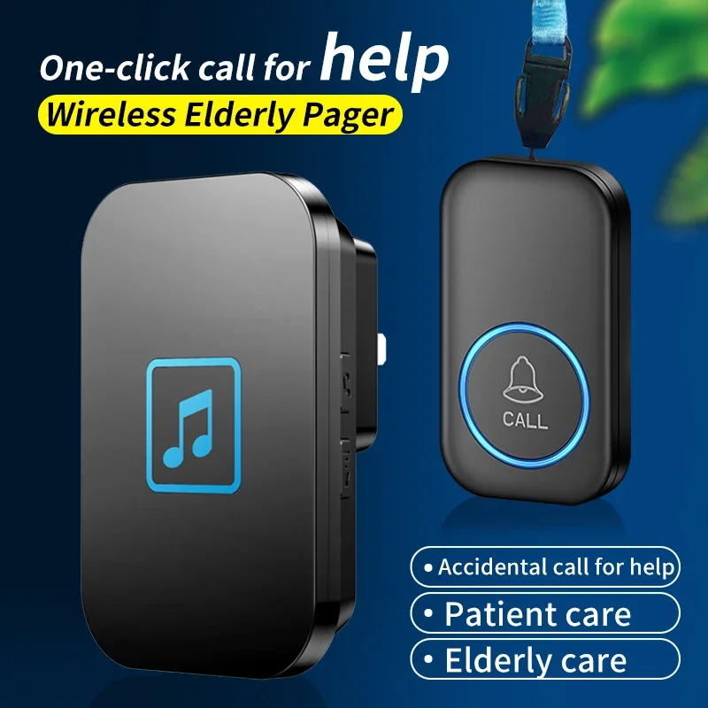 CACAZI Notrufknopf, intelligenter SOS-Pflegepersonal-Pager, Telefon-Alarmsender, intelligenter Ruftaste für ältere Patienten