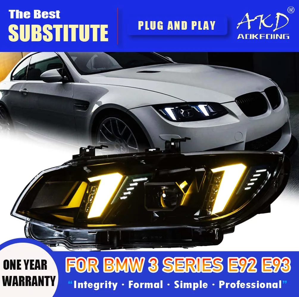 

Фара AKD для BMW 3 серии E92 E93, светодиодная фара 2010-2013, фары DRL, указатель поворота, дальний свет, линза проектора «ангельский глаз»