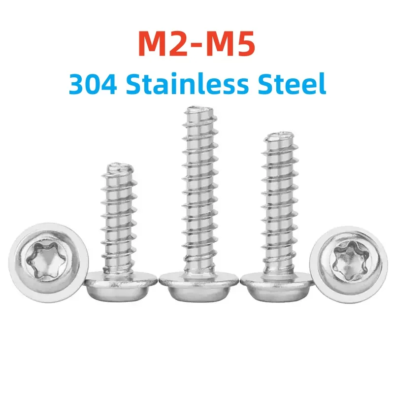 M2 M3 M4 M5 Pwb 304 Stainless Steel Pan Plus-blossom Torx With Cushion Self-tapping Screw Anti-theft Screw view 2