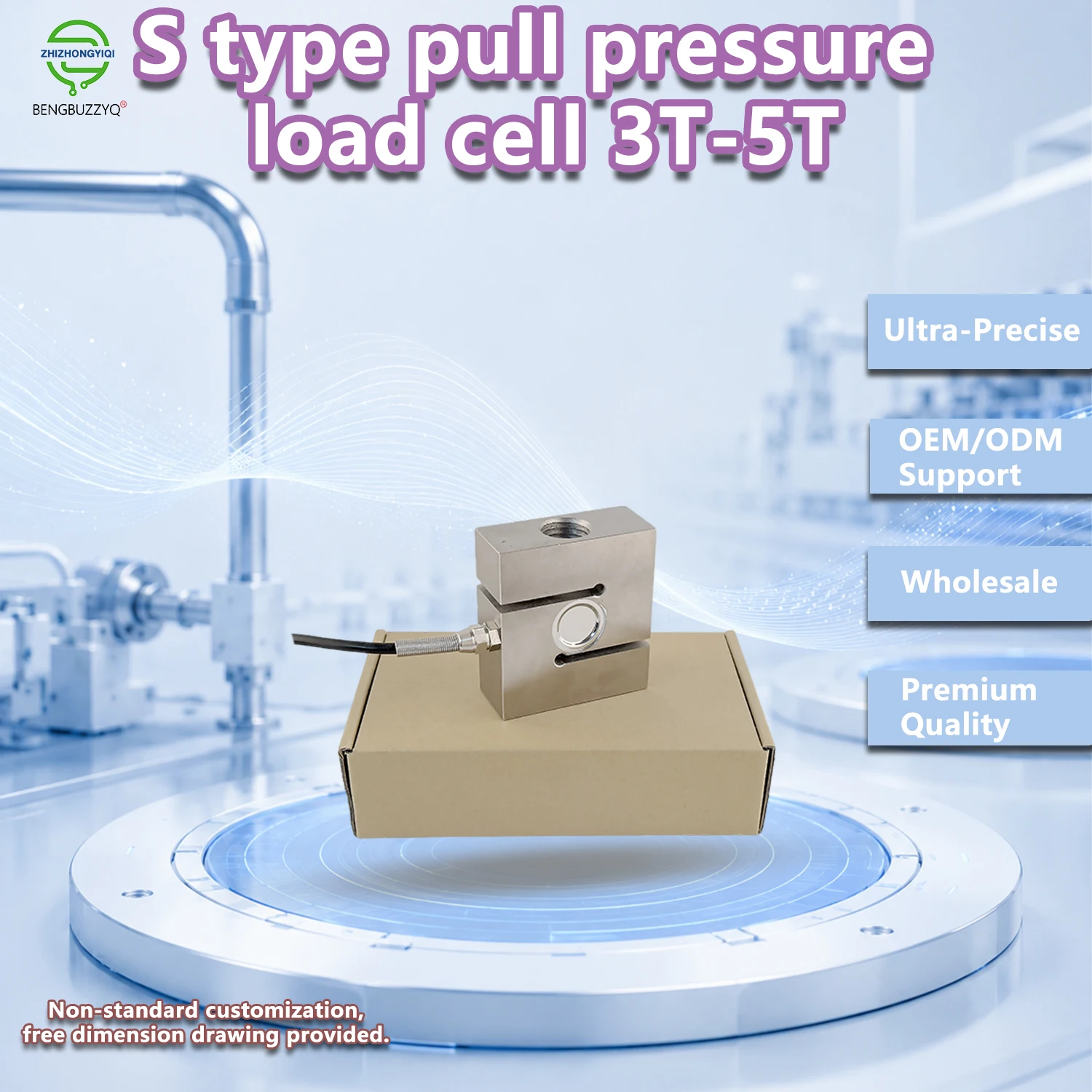 High Precision S-Type Load Cell 3000kg 5000kg Tension Pressure Weighing Sensor with M24 Thread for Industrial Hoisting