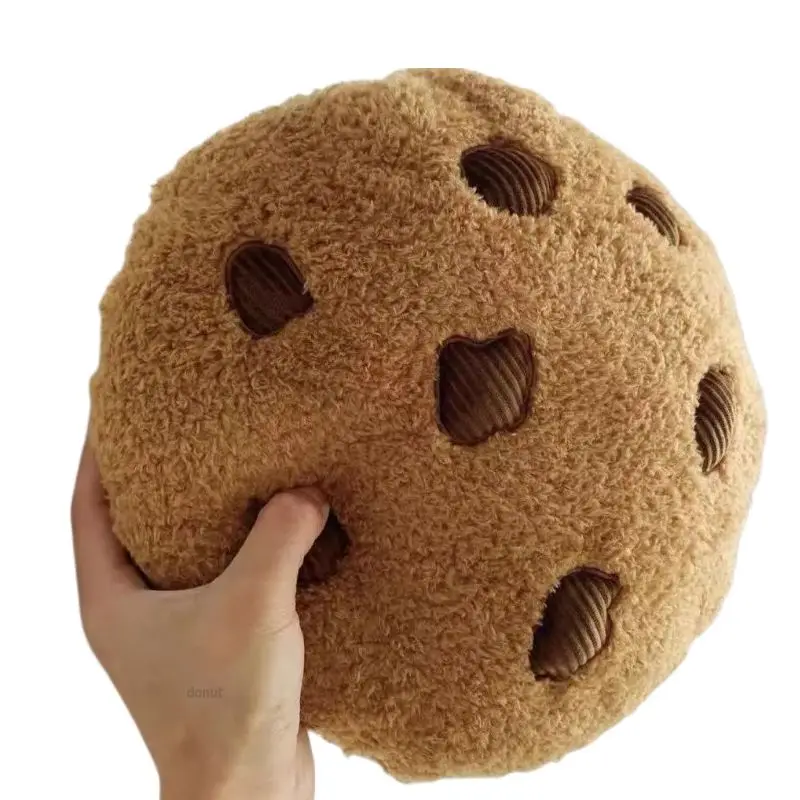 Kawaii symulacja Cookie pluszowy rzut poduszka realistyczne miękkie wypełnione chipsy czekoladowe Cookie pluszowe zabawki prezent dla dzieci Sofa ozdoby