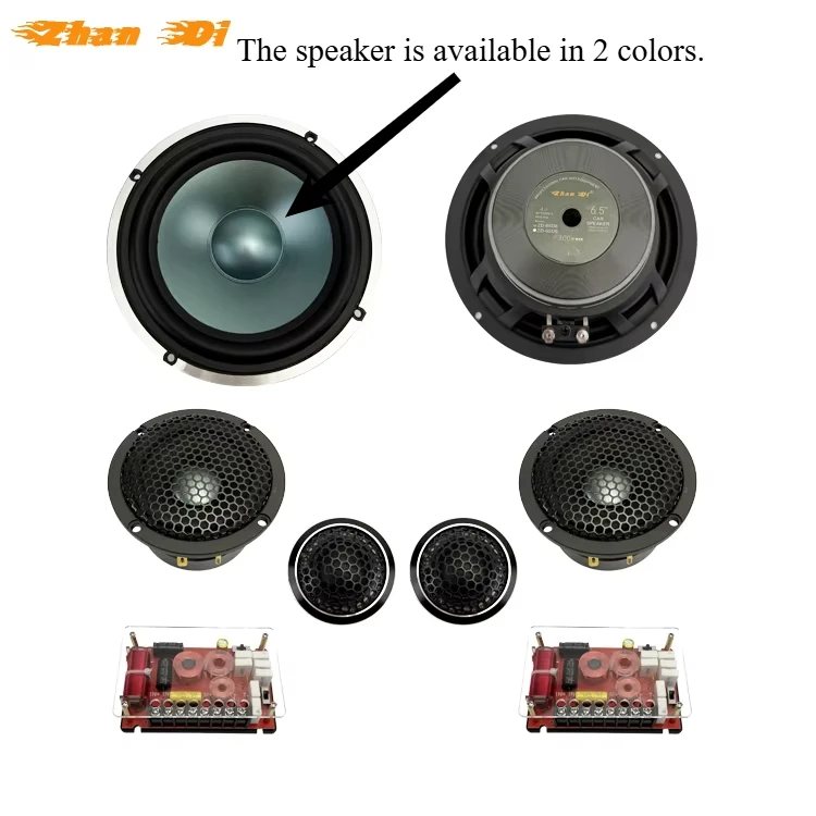 Factory 6.5Inch 3-Way NOM 80W MAX 500W 50-22kHz 4ohm Component universal Car Speaker sets Electric Horn Design Durable Aluminum
