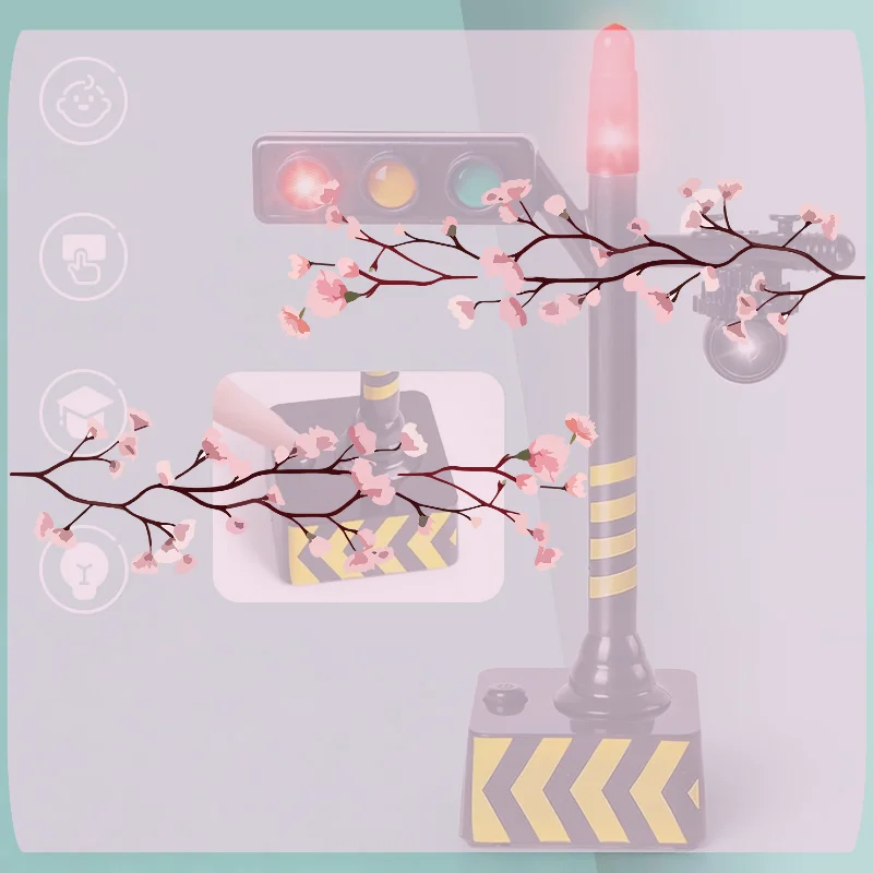 

Миниатюрная модель светофора-игрушки: имитация дорожного знака, LED-подсветка, обучающая игрушка для детей по безопасности дорожного движения, аксессуар для автомобиля