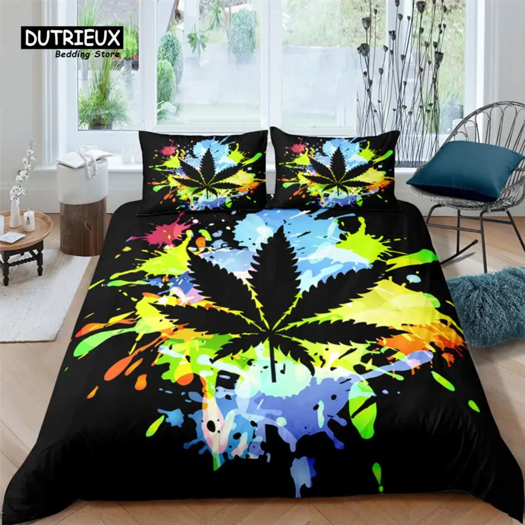 

3D Maple Leaf Print Home Living Luxury 2/3Pcs Comfortable Duvet Cover PillowCase Bedding Sets Queen and King EU/US/AU Size