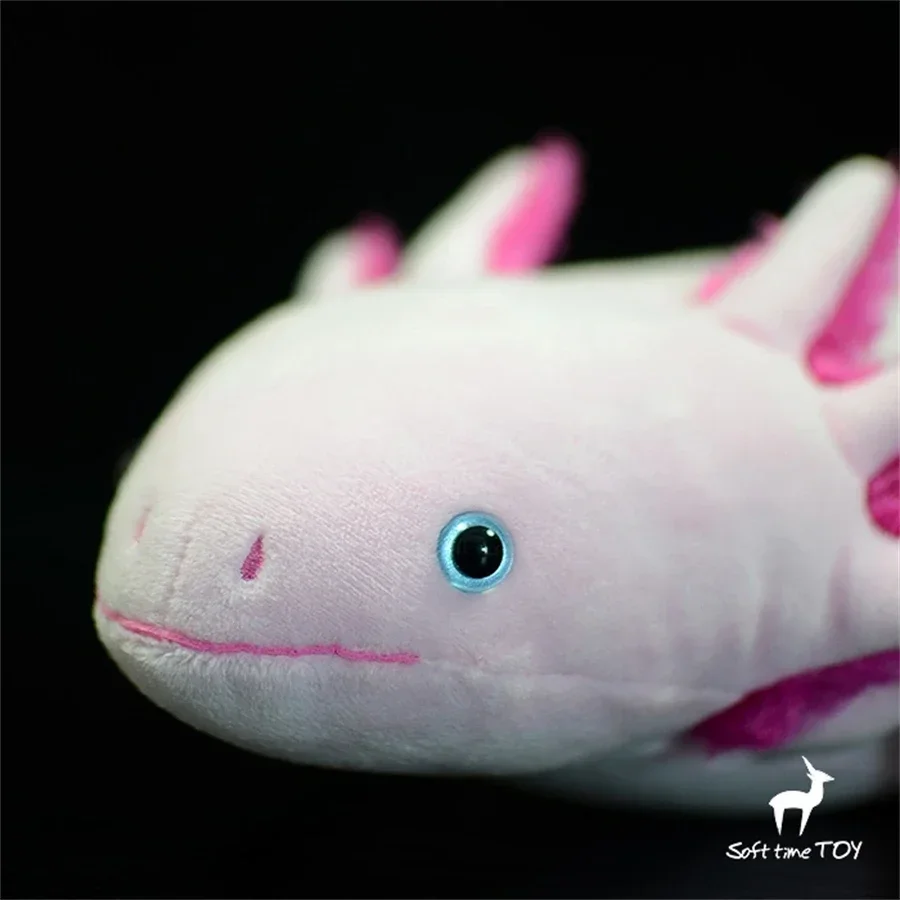 Juguete de peluche Axolotl rosa realista, animal relleno de salamandra realista, peluche de pez caminante mexicano, muñeca Newt rosa, regalo para niños