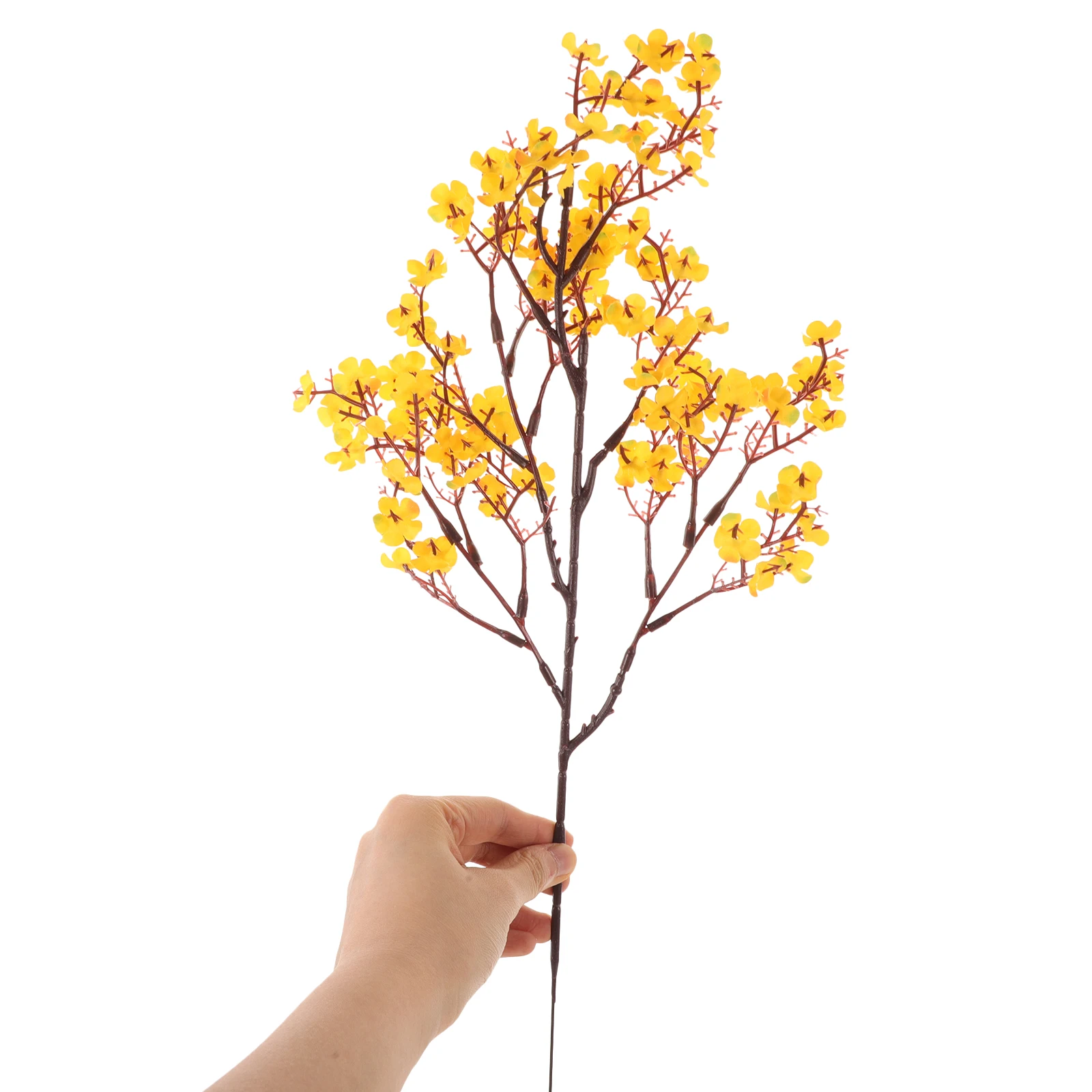 

8 Pcs Flower Artificial Simulated 's Breath Bouquet Gypsophila Decor Fake Flowers Indoor Yellow For Decoration Bride