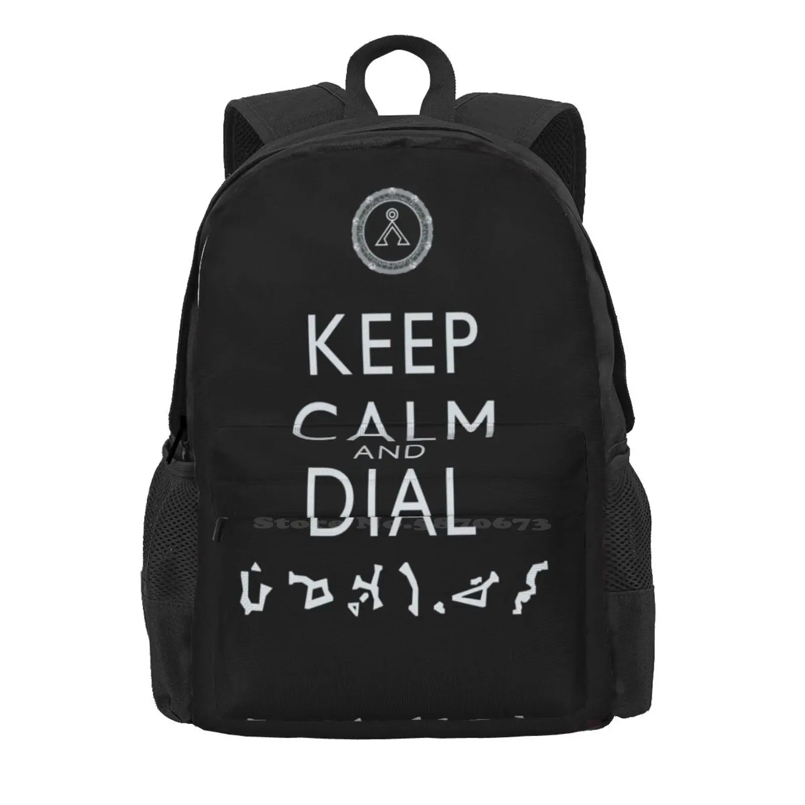 Keep Calm And Dial Earth School Bag Big Capacity Backpack Laptop 15 Inch Stargate Sg1