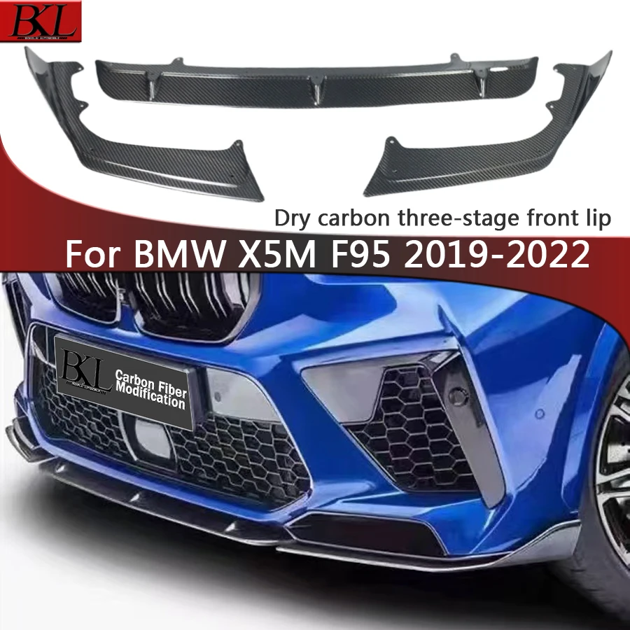 

For BMW X5M F95 Dry carbon fiber front lip front bumper splitter diffuser front lip chin spoiler modified upgrade body kit