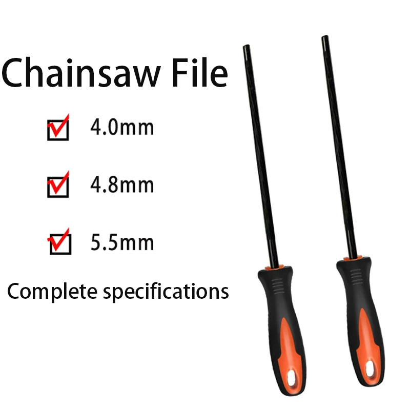 

Round Files Carbon Steel Sharpener For Chainsaw Chain Household Electric Gasoline Saw Grinding Tool With Handle 4mm/4.8mm/5.5mm