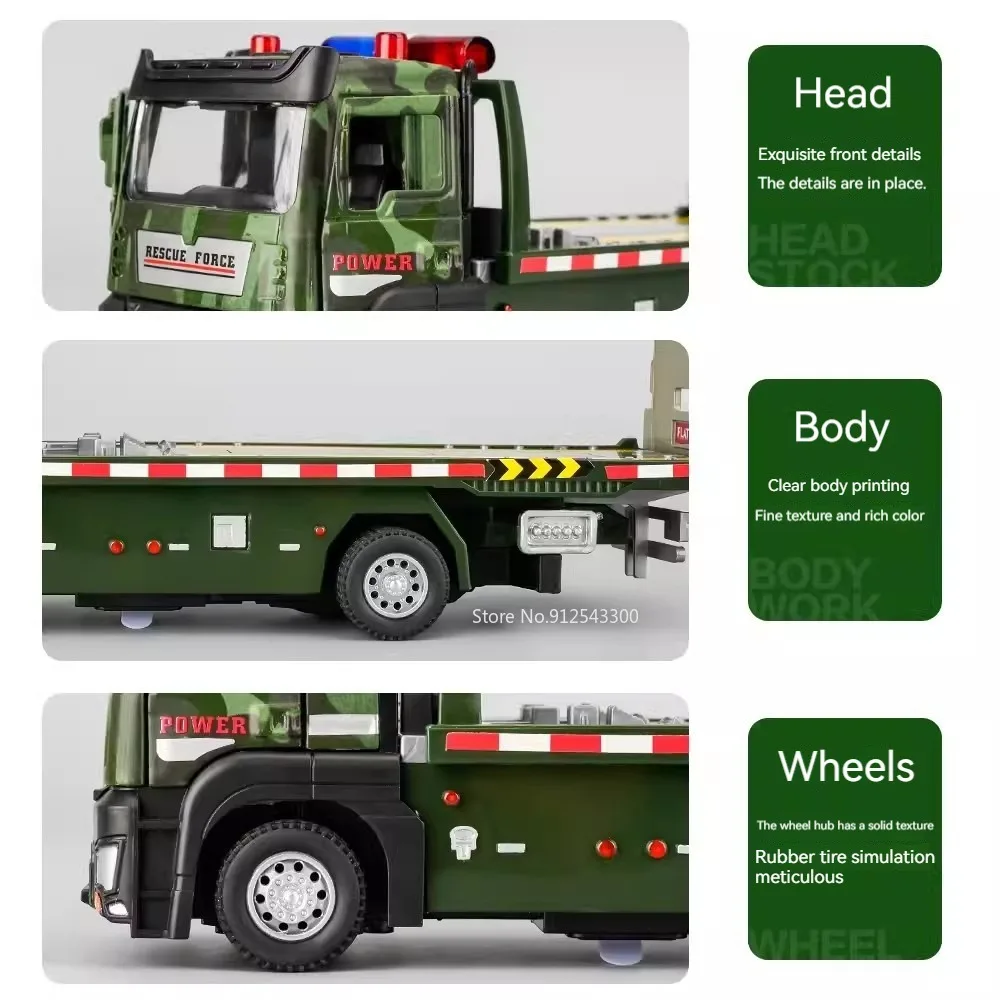 نموذج سيارة من سبيكة النقل للدبابات العسكرية ، أبواب معدنية مصبوبة ، مركبة مفتوحة ، ضوء صوتي ، ألعاب سحب الظهر ، هدايا للأطفال