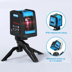 MILESEEY 2 Lines Laser Level Red Line Professional Nivel Laser Self-Leveling, Gift Battery and Tripod