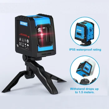 MILESEEY 2 Lines Laser Level Red Line Professional Nivel Laser Self Leveling, Gift Battery and Tripod