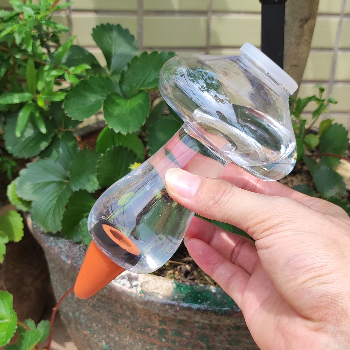 1pcs Cute Mushroom Shape 300ml Garden Home Automatic Watering Tool Drip Irrigation Watering System Potted Flower Plant Waterers