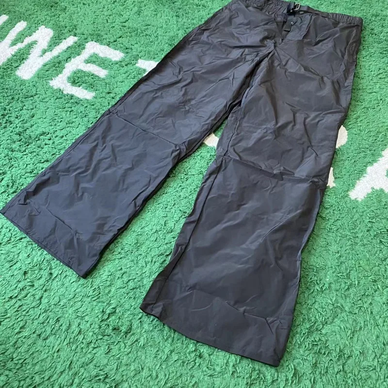 하이 스트리트 우리의 유산 블랙 나일론 드로우 스트링 바지 남성 여성 캐주얼 패션 편안한 바지 남성 의류