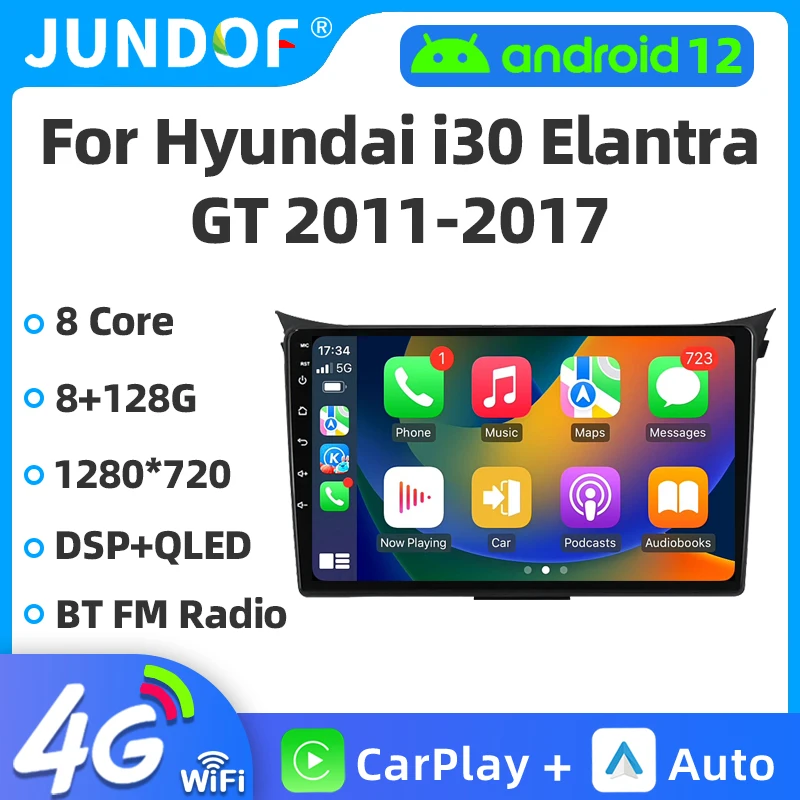 

Jundof Android 12 Car Radio For Hyundai Grand i30 2011 2012-2017 Multimedia Video Player 2 Din Navigation Carplay DVD Head Unit