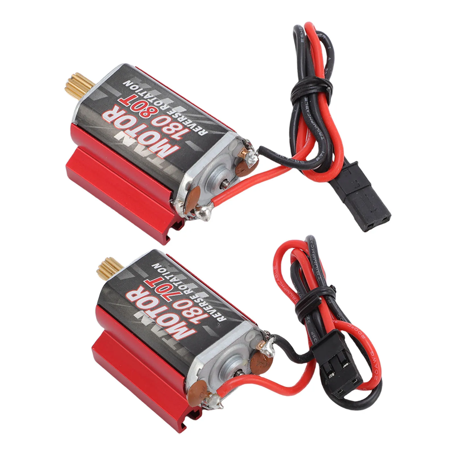 180 Brushed Motor with 11T Pinion Heat Sink for 1/18 RC Crawler Car Upgrade High Strength Low Noise RC Car Brushed Motor