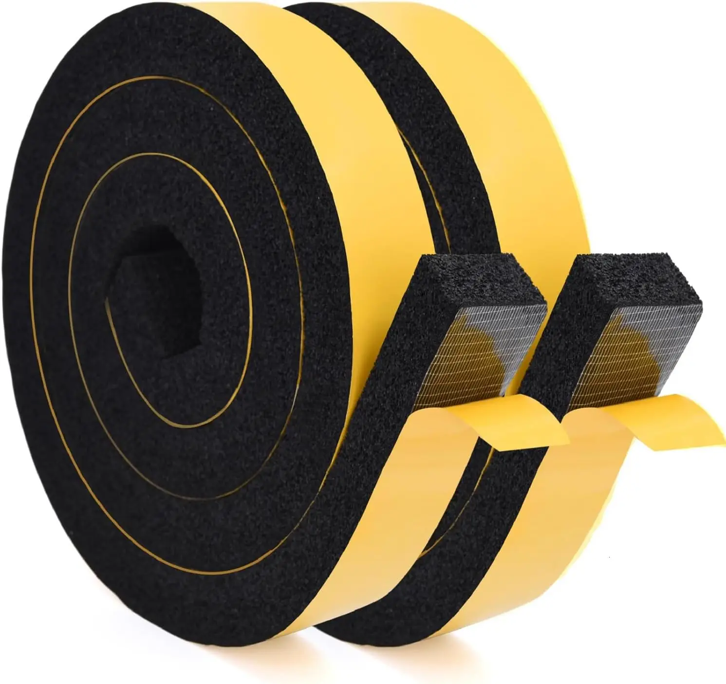 

2 Pack Window Air Conditioner Foam Tape, 2"x1"x6.5ft, Weather Stripping Door Seal for Insulation, Gap Blocker, Black