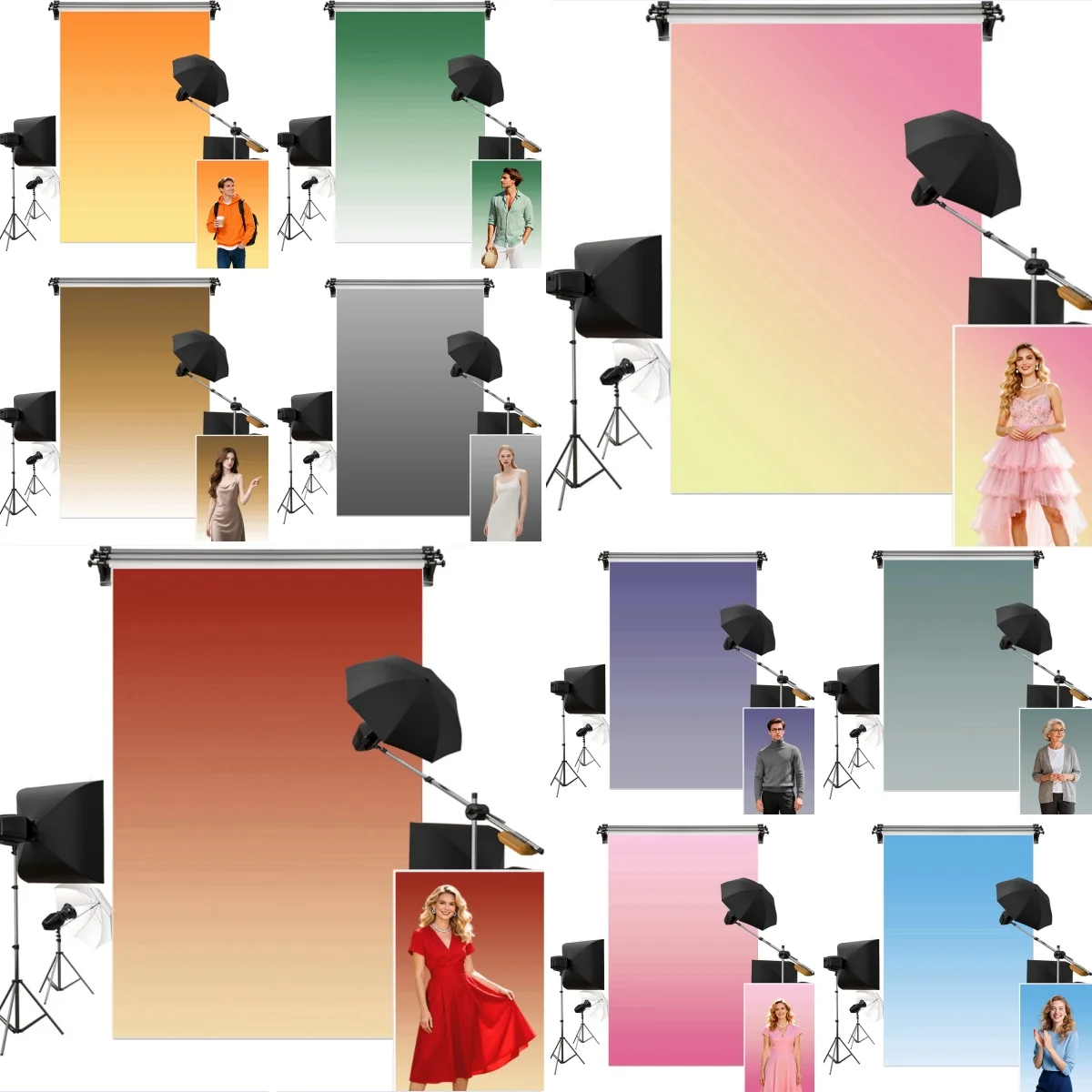 Однотонные градиентные цветные фоны для фотосъемки, свадебный душ, взрослые, художественный портрет, детский день рождения, свадьба, декор, фотофоны