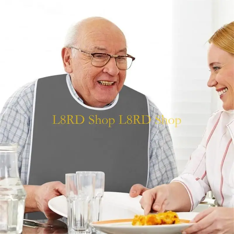 L8RD Barbine per adulti impermeabili per mangiare bavagie per adulti riutilizzabili lavabili protettori da abbigliamento che per