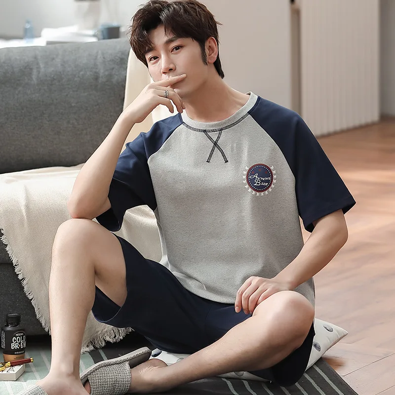 

Sleepwear Men's Clothing Suits Summer Thin New Home Soft Simple Cozy Leisurely Slim Loose Fit Casual High Quality Cool Mature