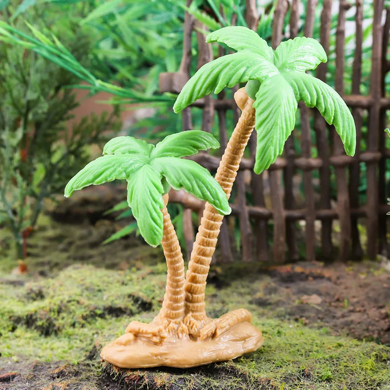 Modelo de árbol de coco realista para Diorama, escenas de escritorio y construcción de Sandplay, perfecto para figuras de animales y dinosaurios