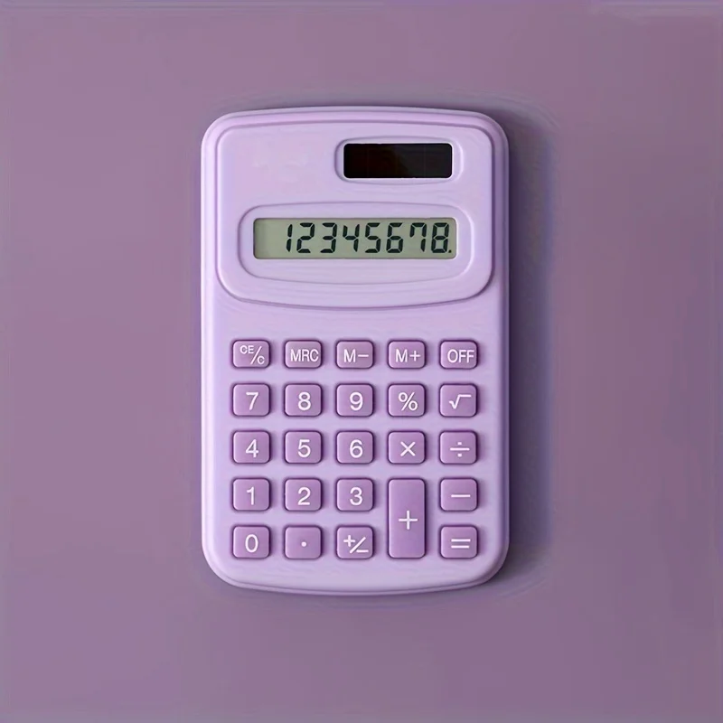 Mini C888 Pocket Calculator, Cute Plain Color Financial Office Computer Learning Supplies Daily Necessities