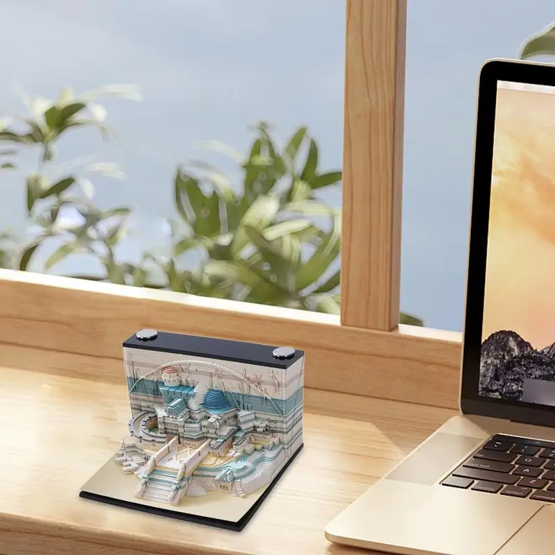 3D Escultura do Palácio Memo Pad, Calendário Rasgar-Away, DIY Notes, Notepad, Artesanato, Presente para Escritório, Escola, Casa, 3D, 2024